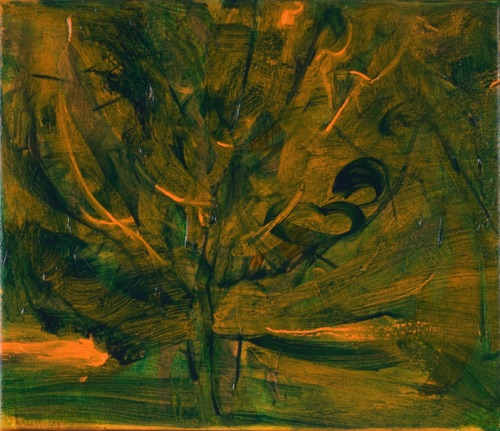 Dancing Tree, 12" x 14", mixed media on canvas, 2008.
